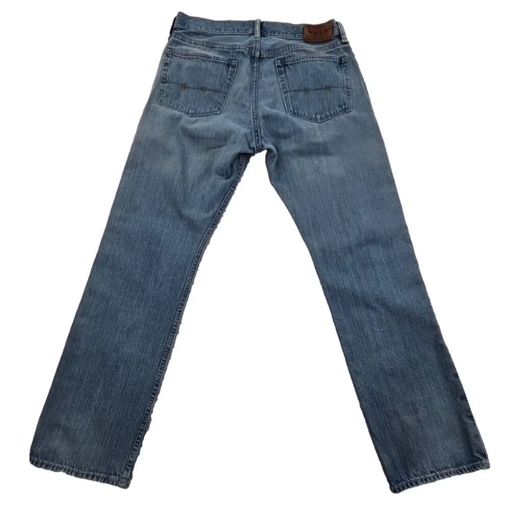 Polo Ralph Lauren Jeans Men 33x32 Med Wash 867‎ Classic Fit Straight Distressed